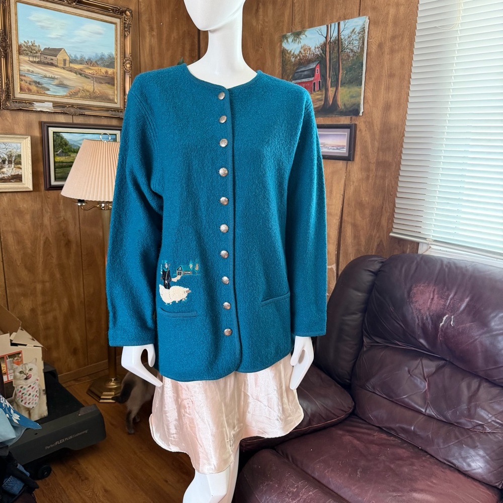 NWT Boiled Wool Cottagecore Scandi Sweater Jacket